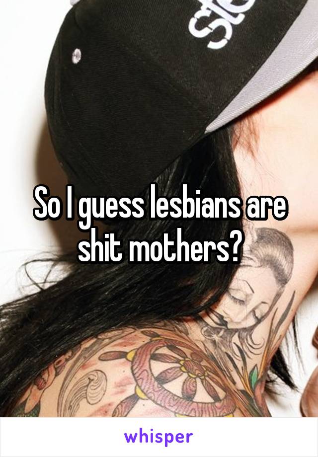 So I guess lesbians are shit mothers?