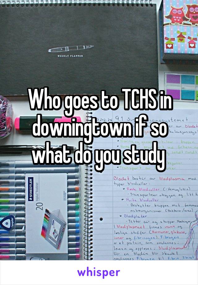 Who goes to TCHS in downingtown if so what do you study 
