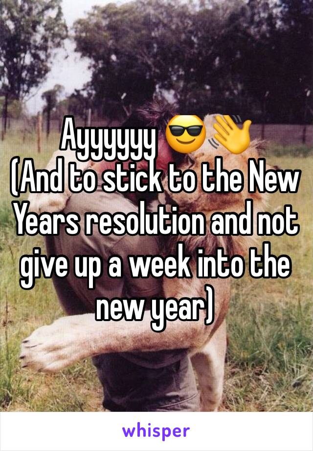 Ayyyyyy 😎👋
(And to stick to the New Years resolution and not give up a week into the new year) 