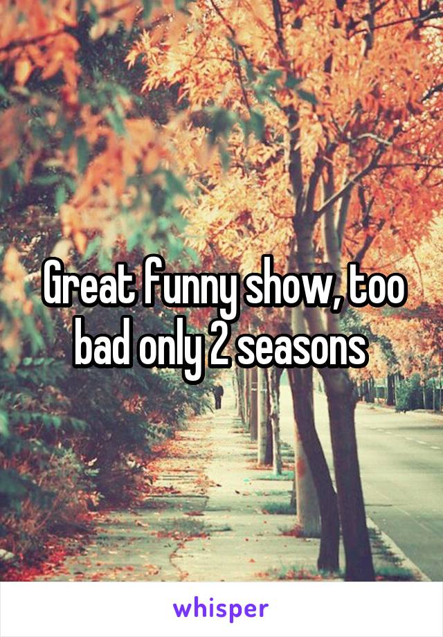 Great funny show, too bad only 2 seasons 