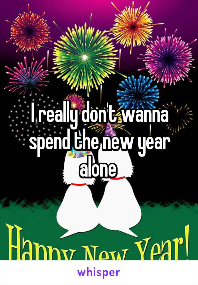 I really don't wanna spend the new year alone 