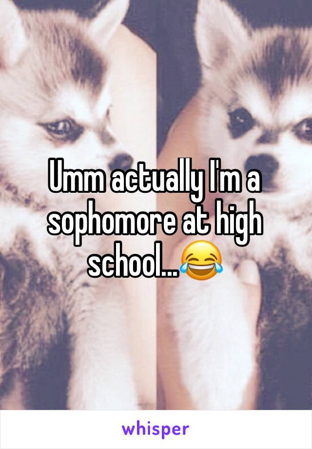 Umm actually I'm a sophomore at high school...😂