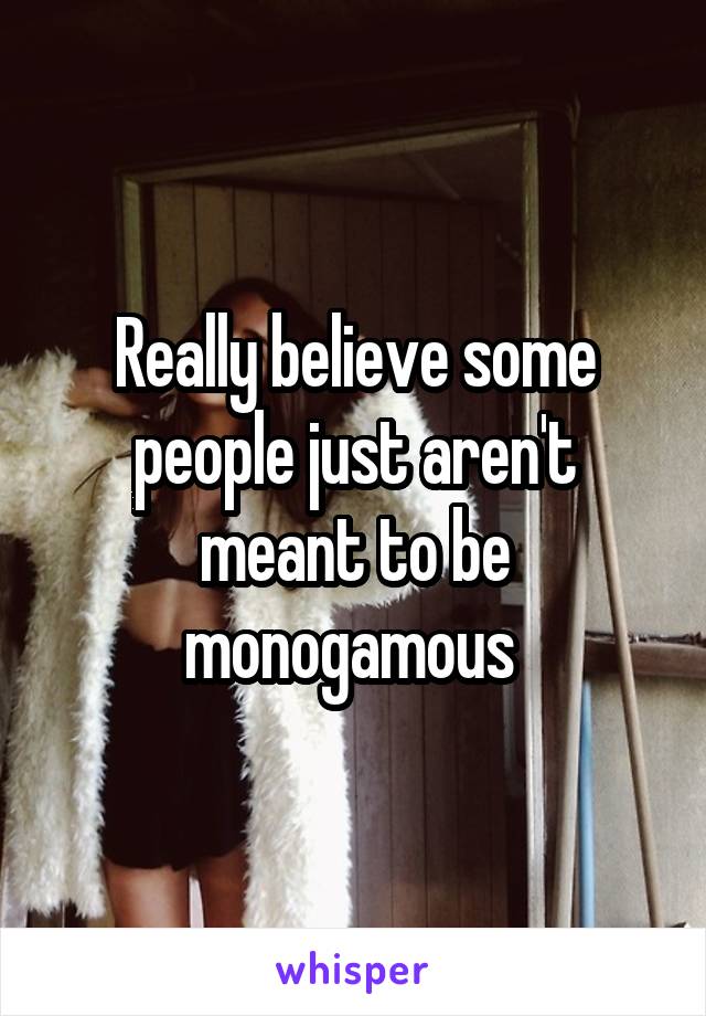 Really believe some people just aren't meant to be monogamous 