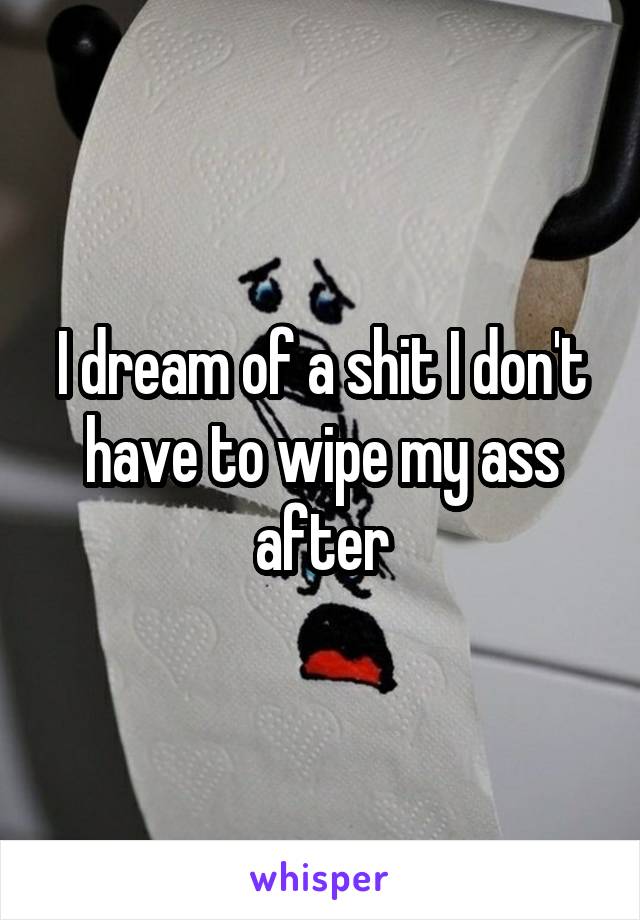 I dream of a shit I don't have to wipe my ass after