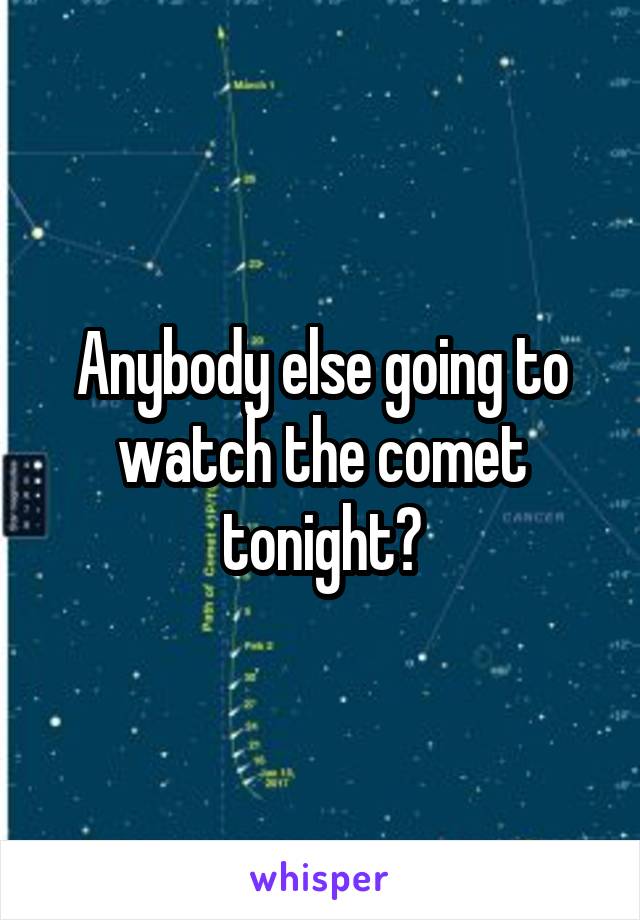 Anybody else going to watch the comet tonight?