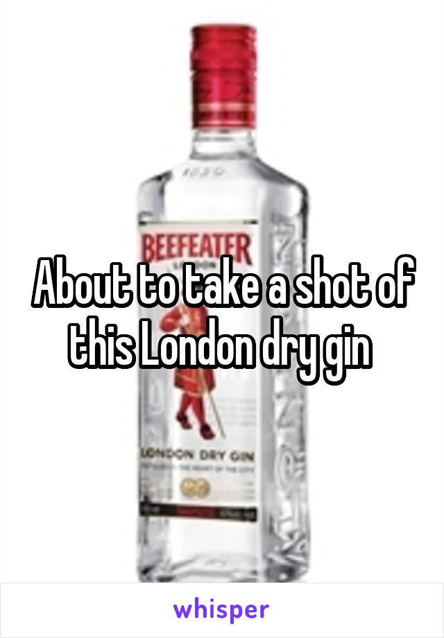 About to take a shot of this London dry gin 