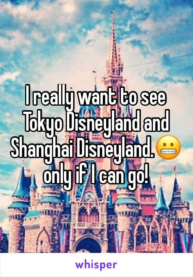 I really want to see Tokyo Disneyland and Shanghai Disneyland.😬only if I can go! 