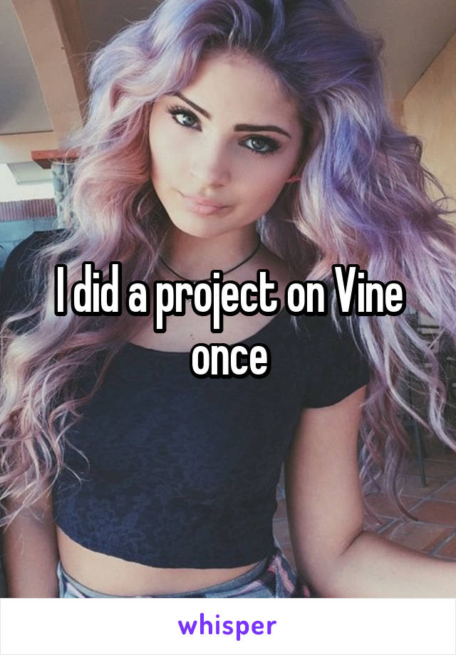 I did a project on Vine once