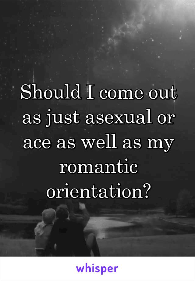 Should I come out as just asexual or ace as well as my romantic orientation?