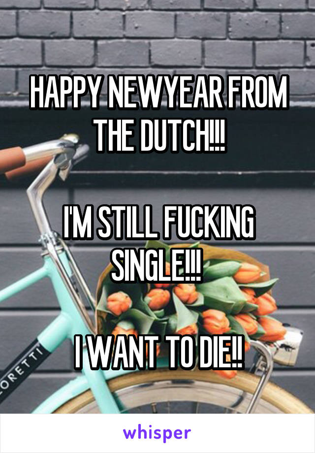 HAPPY NEWYEAR FROM THE DUTCH!!!

I'M STILL FUCKING SINGLE!!! 

I WANT TO DIE!!