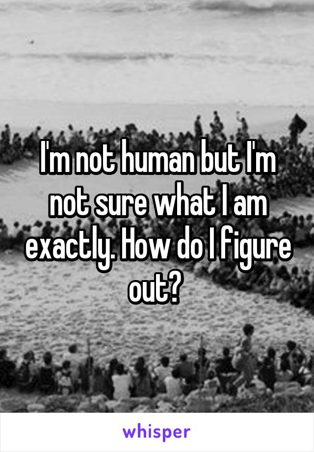 I'm not human but I'm not sure what I am exactly. How do I figure out? 