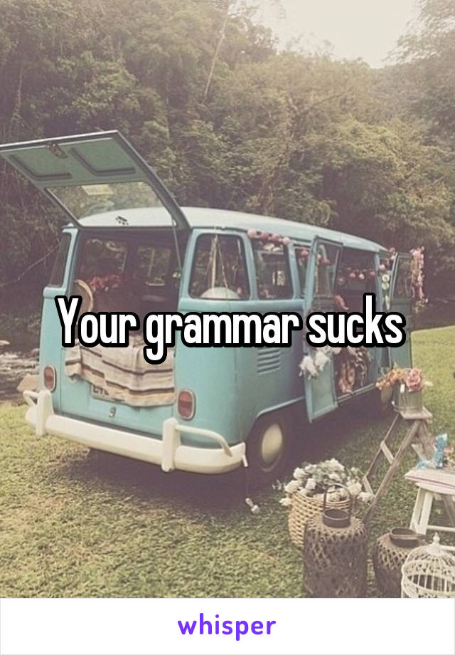 Your grammar sucks