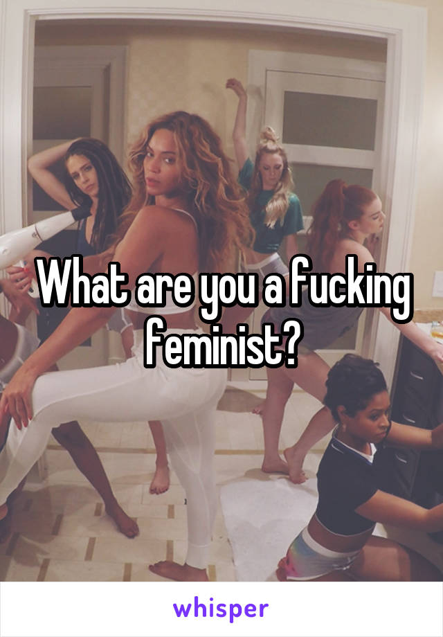 What are you a fucking feminist?