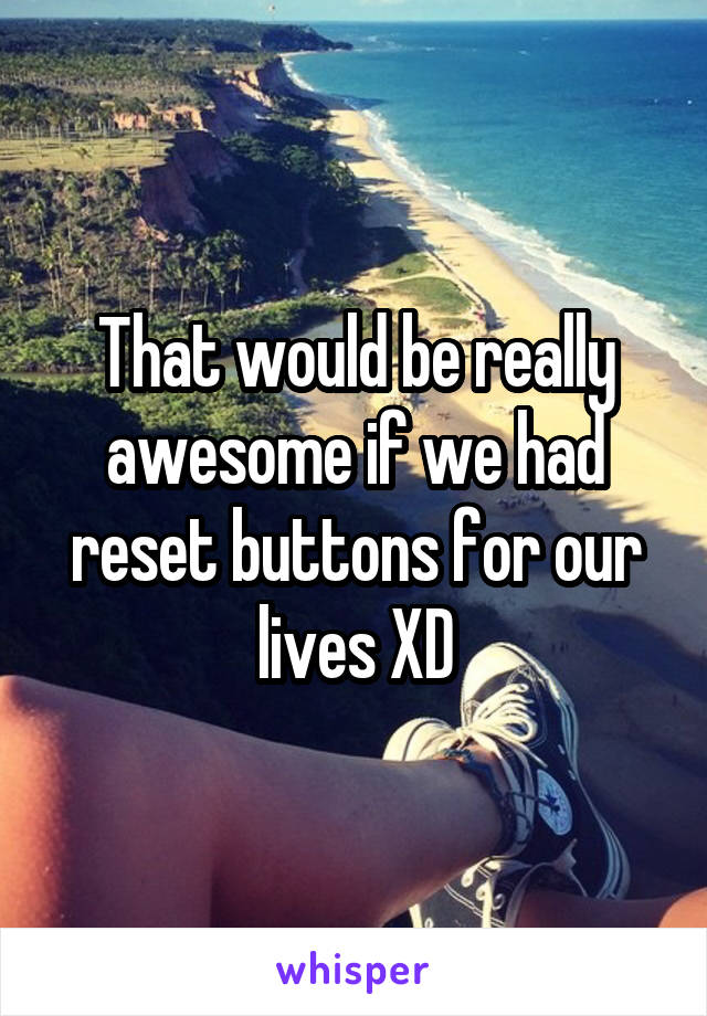 That would be really awesome if we had reset buttons for our lives XD