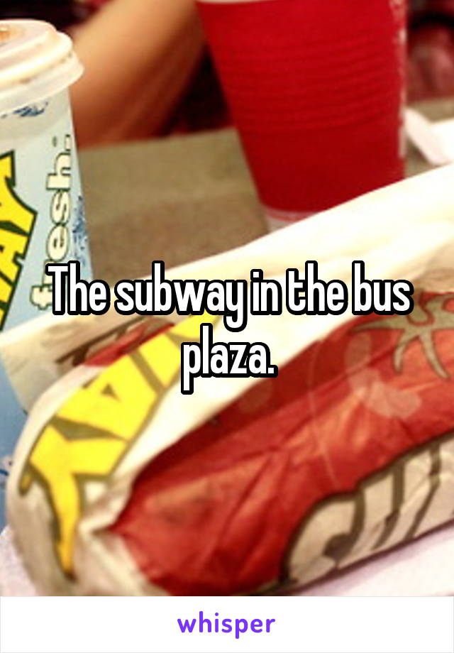 The subway in the bus plaza.