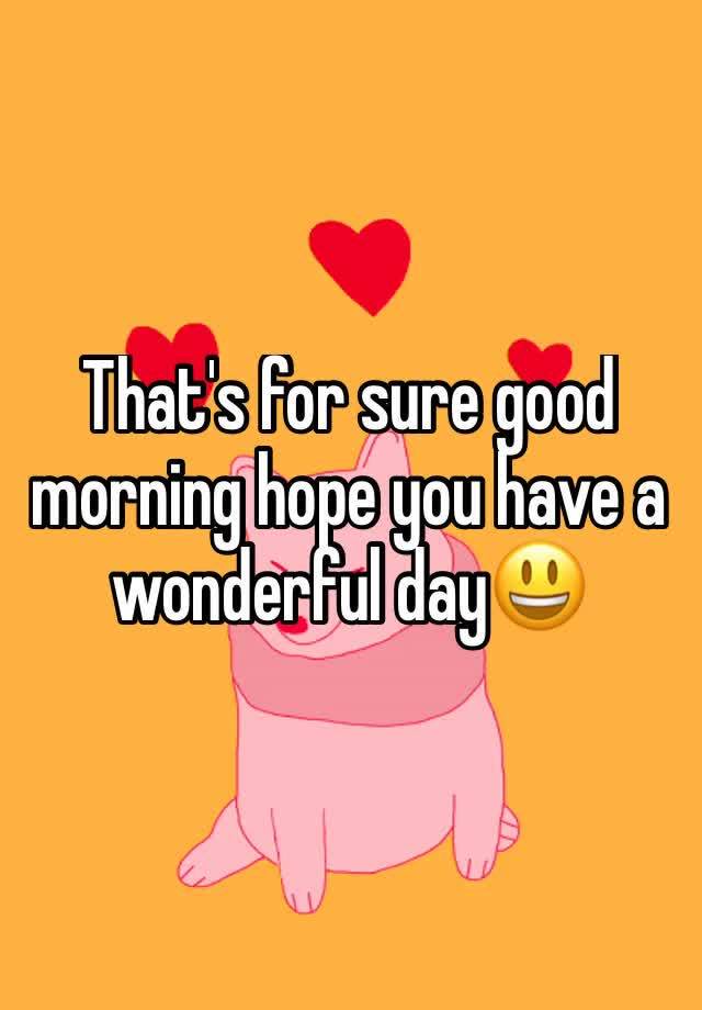 that-s-for-sure-good-morning-hope-you-have-a-wonderful-day