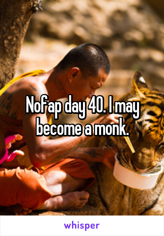 Nofap day 40. I may become a monk.