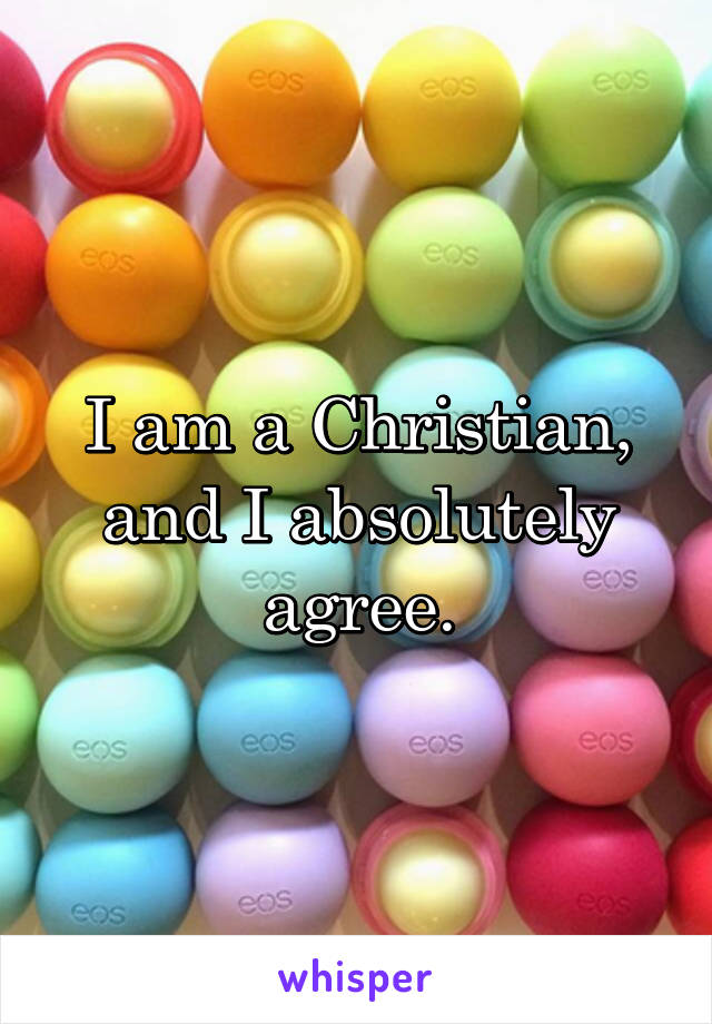 I am a Christian, and I absolutely agree.