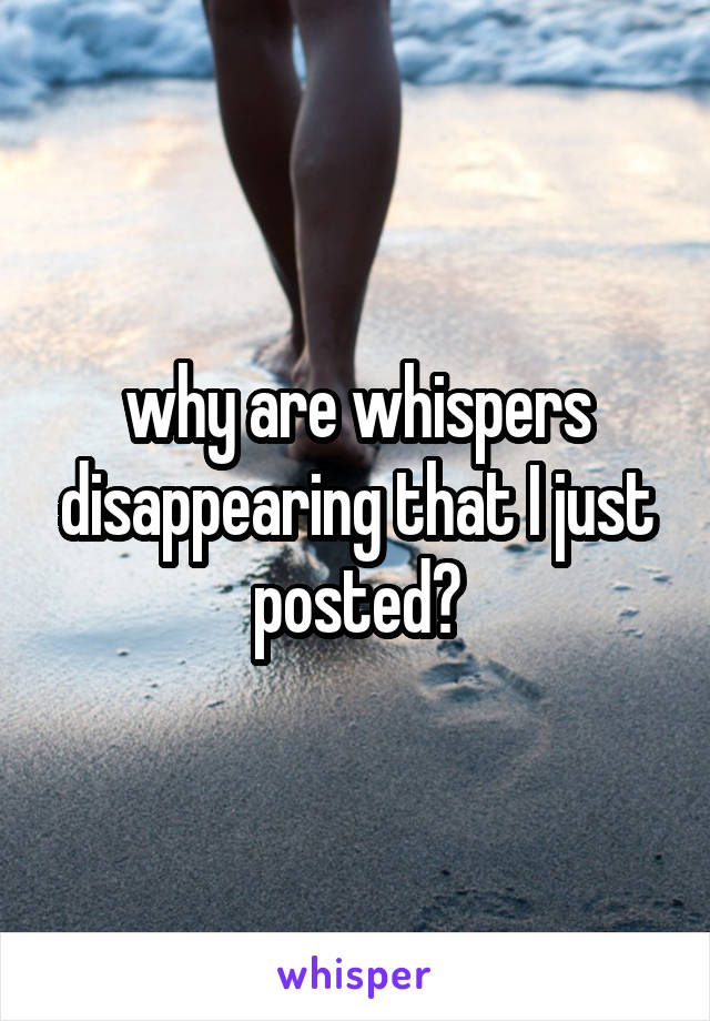 why are whispers disappearing that I just posted?