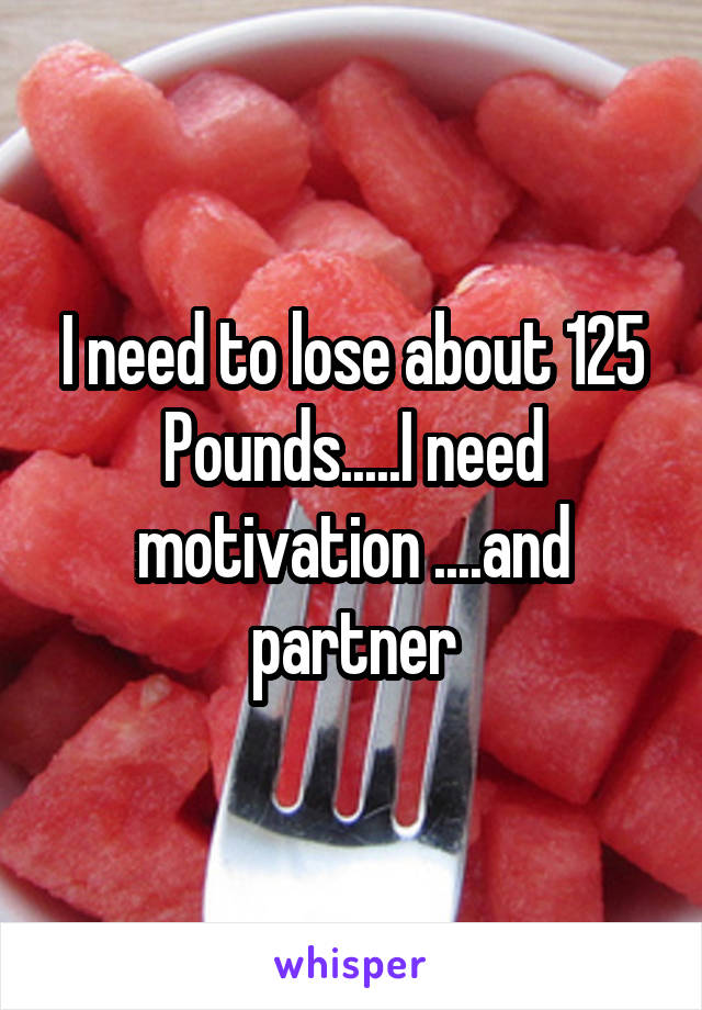 I need to lose about 125 Pounds.....I need motivation ....and partner