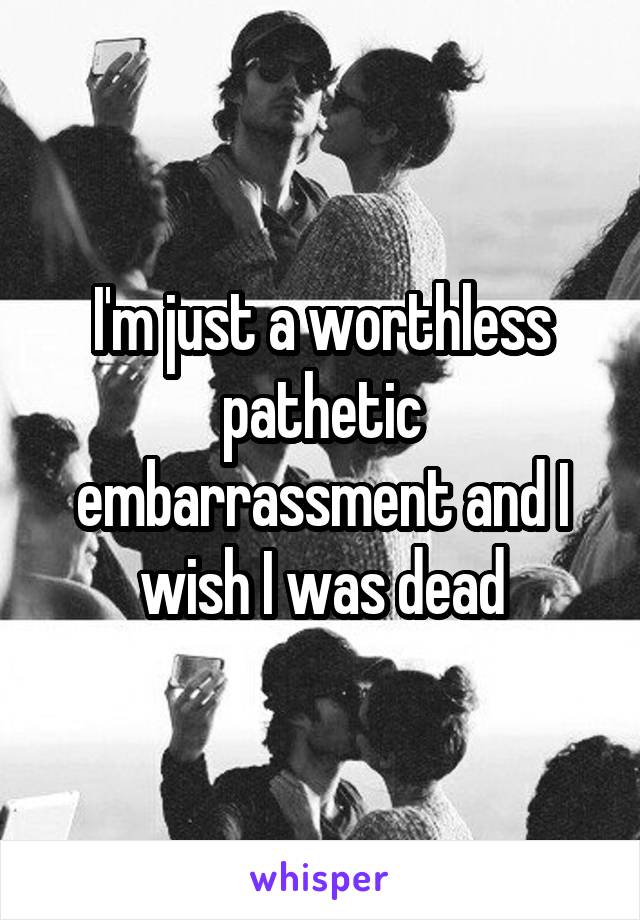 I'm just a worthless pathetic embarrassment and I wish I was dead