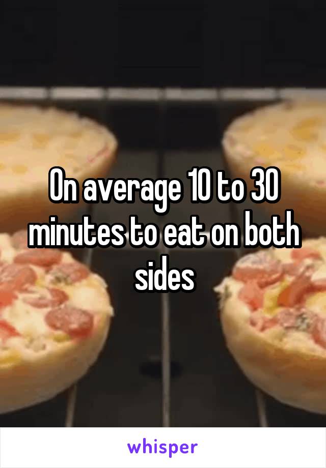 On average 10 to 30 minutes to eat on both sides