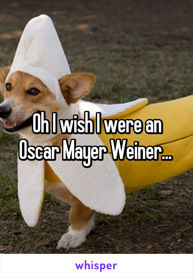 Oh I wish I were an Oscar Mayer Weiner... 