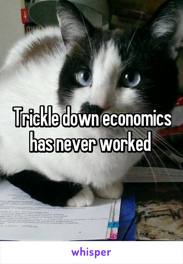 Trickle down economics has never worked 