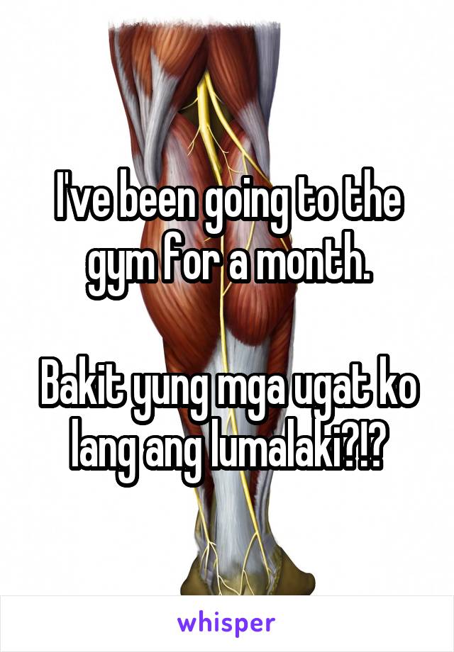 I've been going to the gym for a month.

Bakit yung mga ugat ko lang ang lumalaki?!?