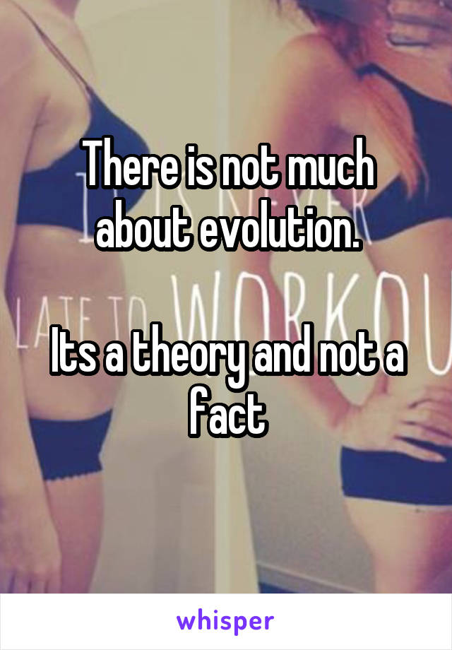 There is not much about evolution.

Its a theory and not a fact
