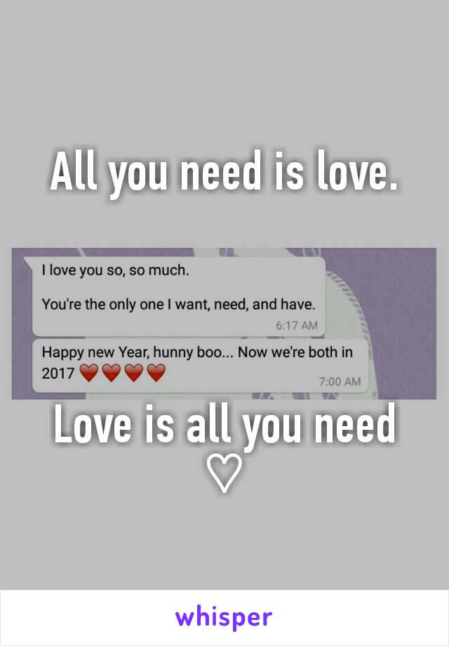 All you need is love.




Love is all you need ♡