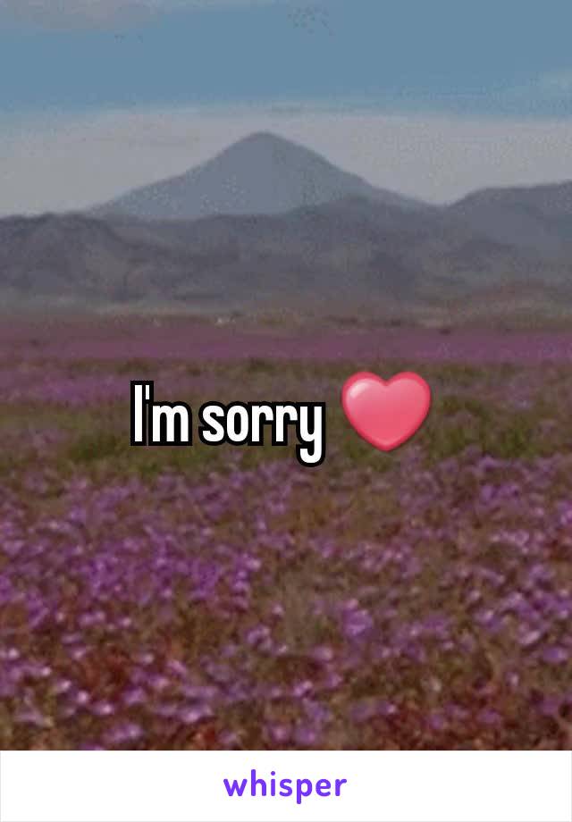 I'm sorry ❤