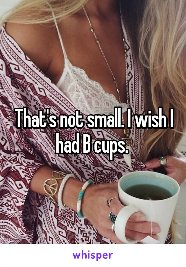 That's not small. I wish I had B cups. 