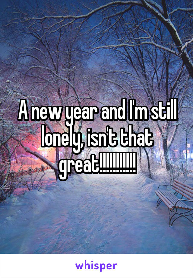 A new year and I'm still lonely, isn't that great!!!!!!!!!!!