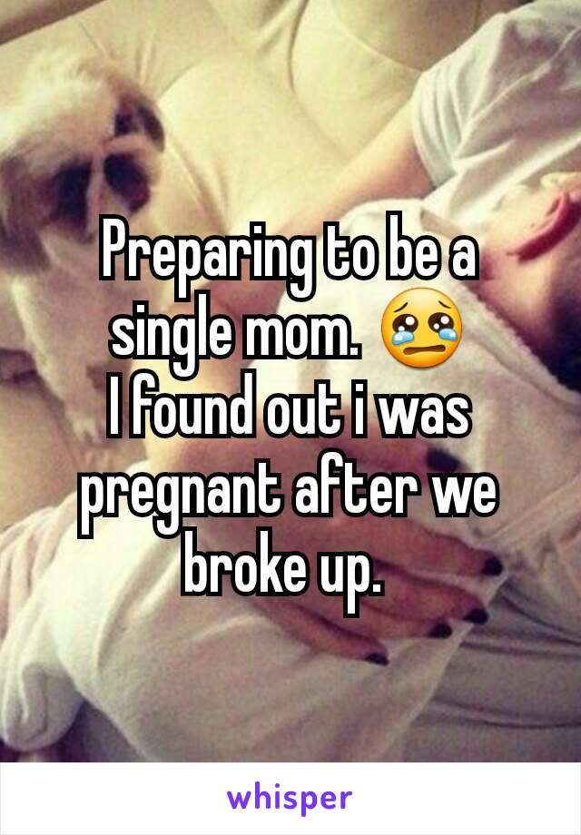 Preparing to be a single mom. 😢
I found out i was pregnant after we broke up. 