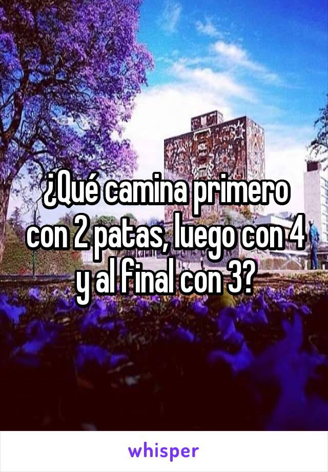 ¿Qué camina primero con 2 patas, luego con 4 y al final con 3?