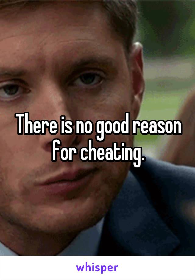 There is no good reason for cheating.