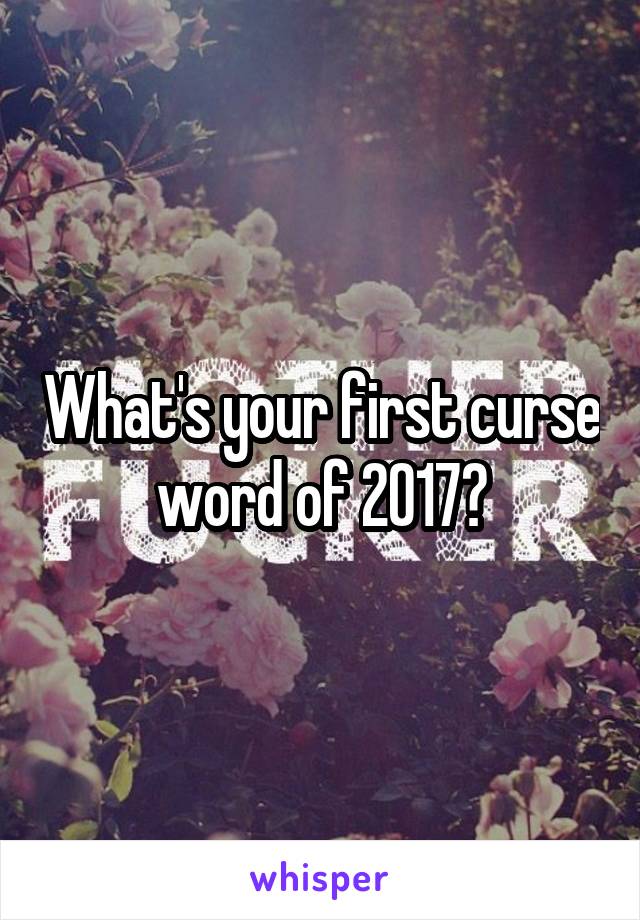 What's your first curse word of 2017?