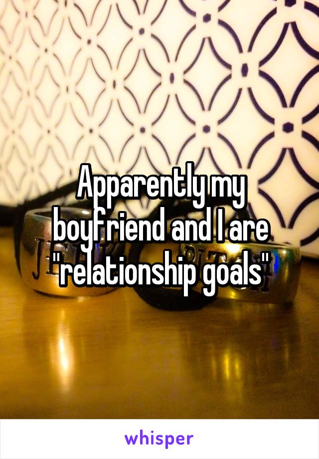 Apparently my boyfriend and I are "relationship goals"