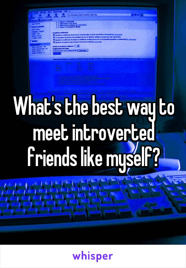 What's the best way to meet introverted friends like myself?