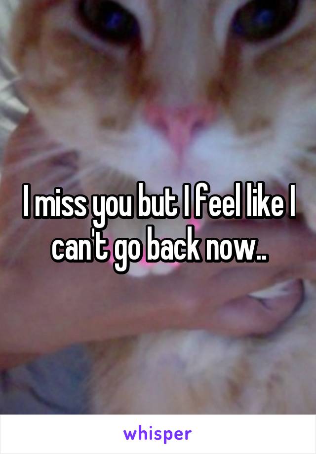 I miss you but I feel like I can't go back now..