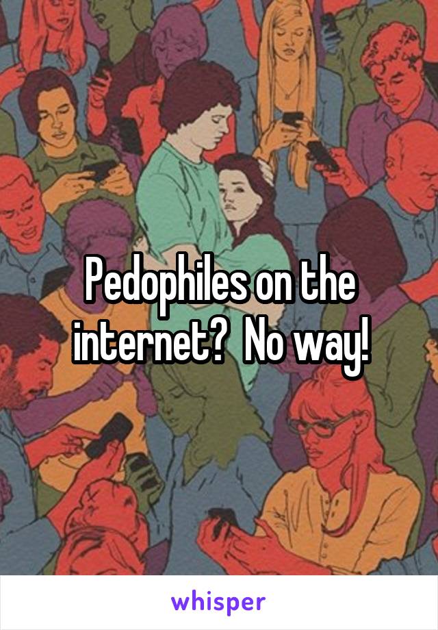 Pedophiles on the internet?  No way!