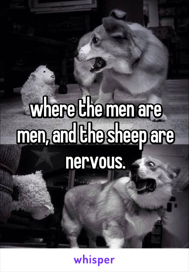 where the men are men, and the sheep are nervous.