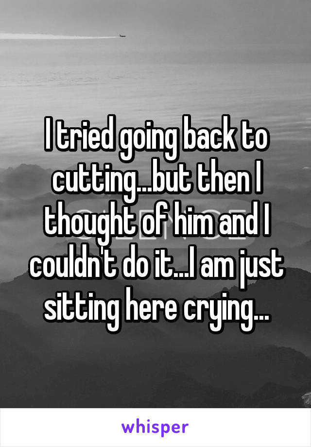 I tried going back to cutting...but then I thought of him and I couldn't do it...I am just sitting here crying...