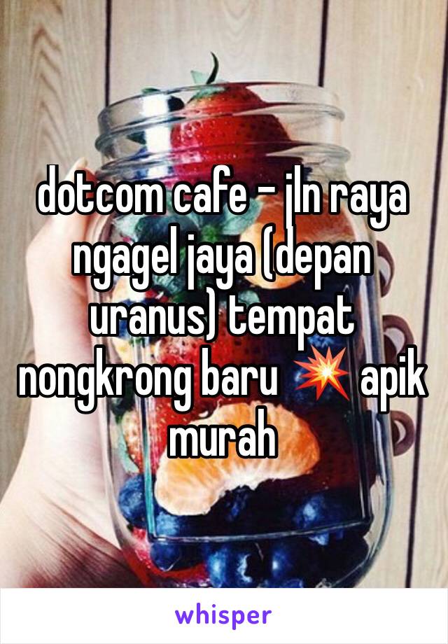 dotcom cafe - jln raya ngagel jaya (depan uranus) tempat nongkrong baru 💥 apik murah