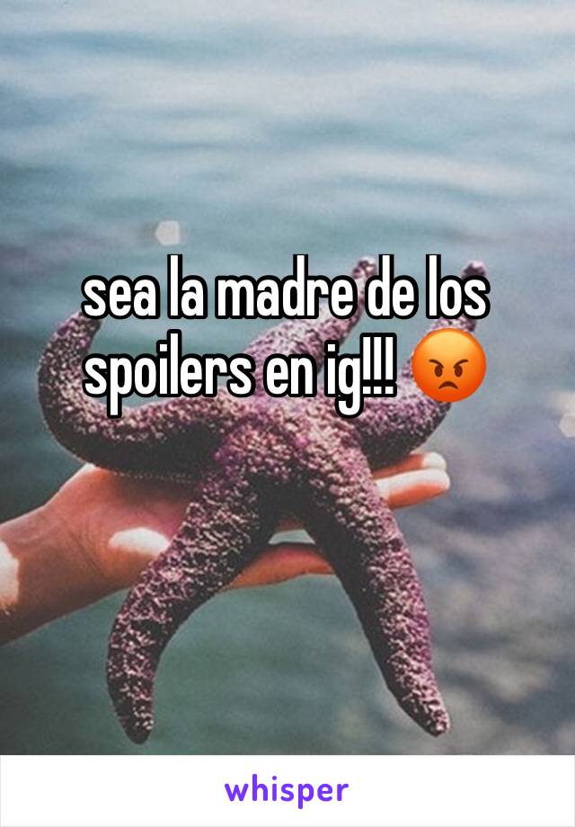 sea la madre de los spoilers en ig!!! 😡