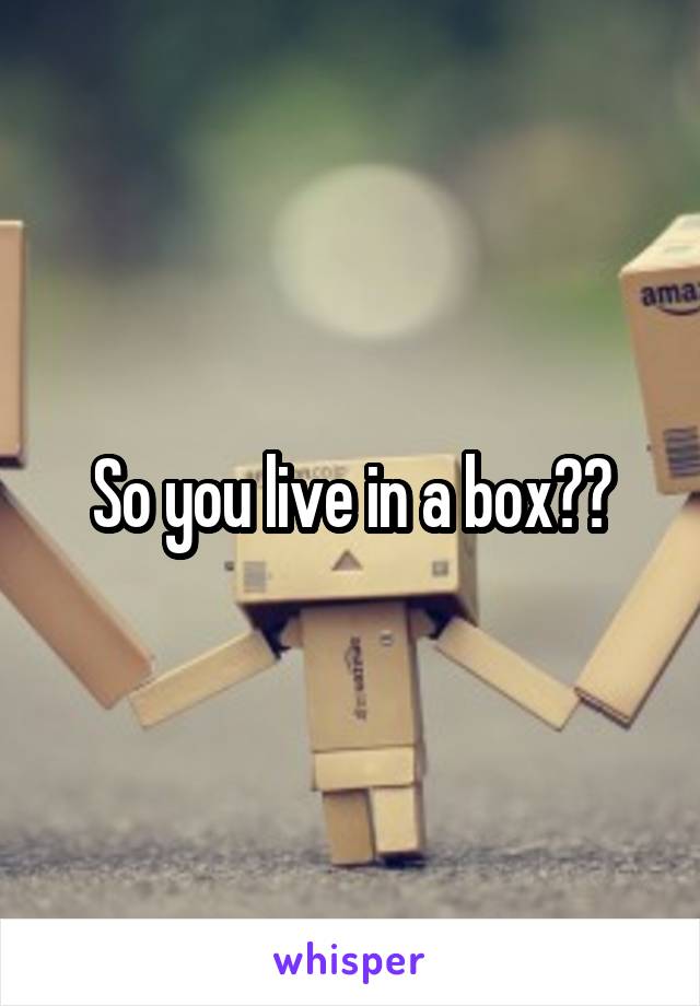 So you live in a box??