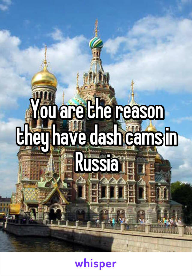 You are the reason they have dash cams in Russia