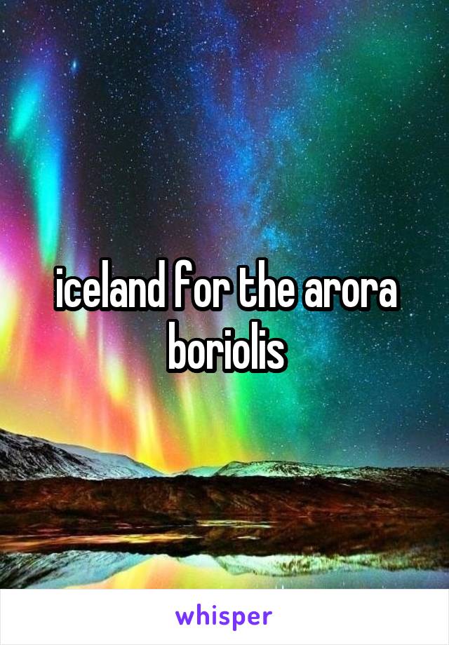 iceland for the arora boriolis