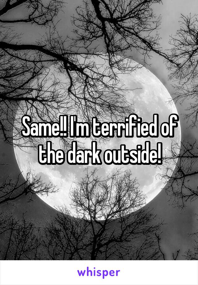 Same!! I'm terrified of the dark outside!